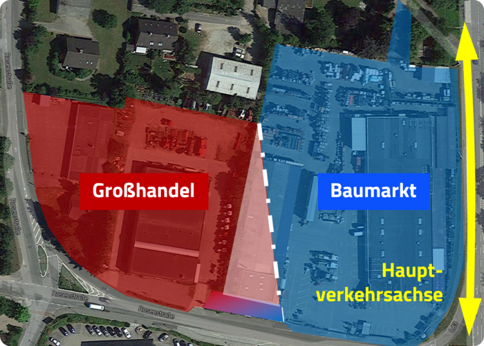 Analyse von Flächenverhältnissen der Funktionsbereiche des Baustoffhandels