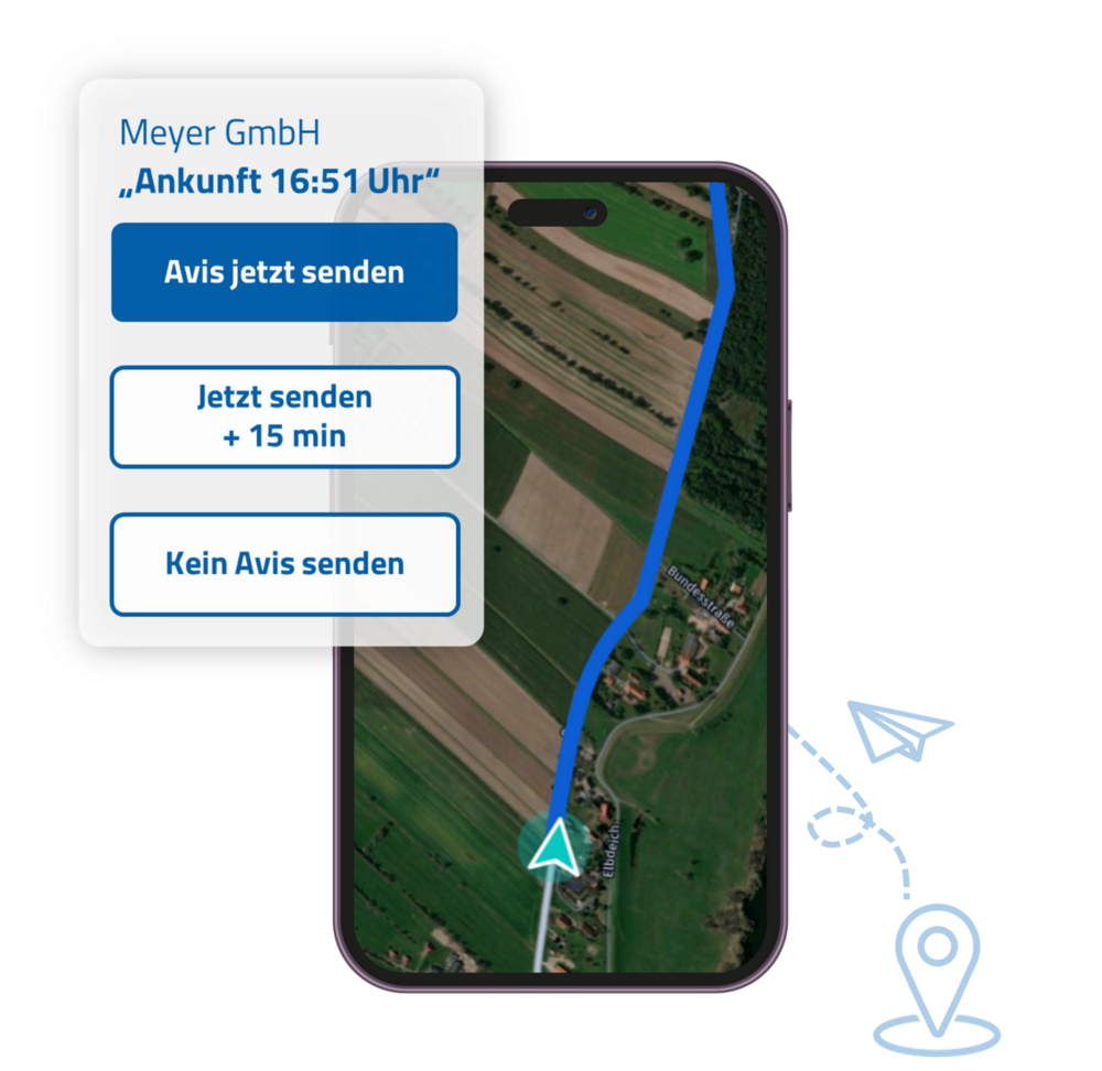 Telematik- und Navigationssystem Tourbo.board und Fahrer-App mit automatischer Kundenavisierung