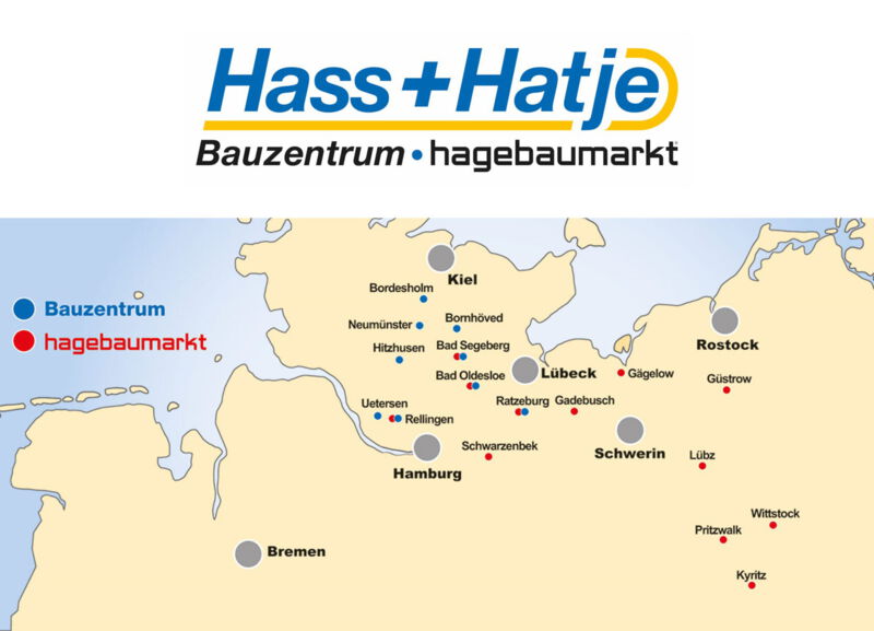 Standorte des Baustoffhändlers Hass + Hatje